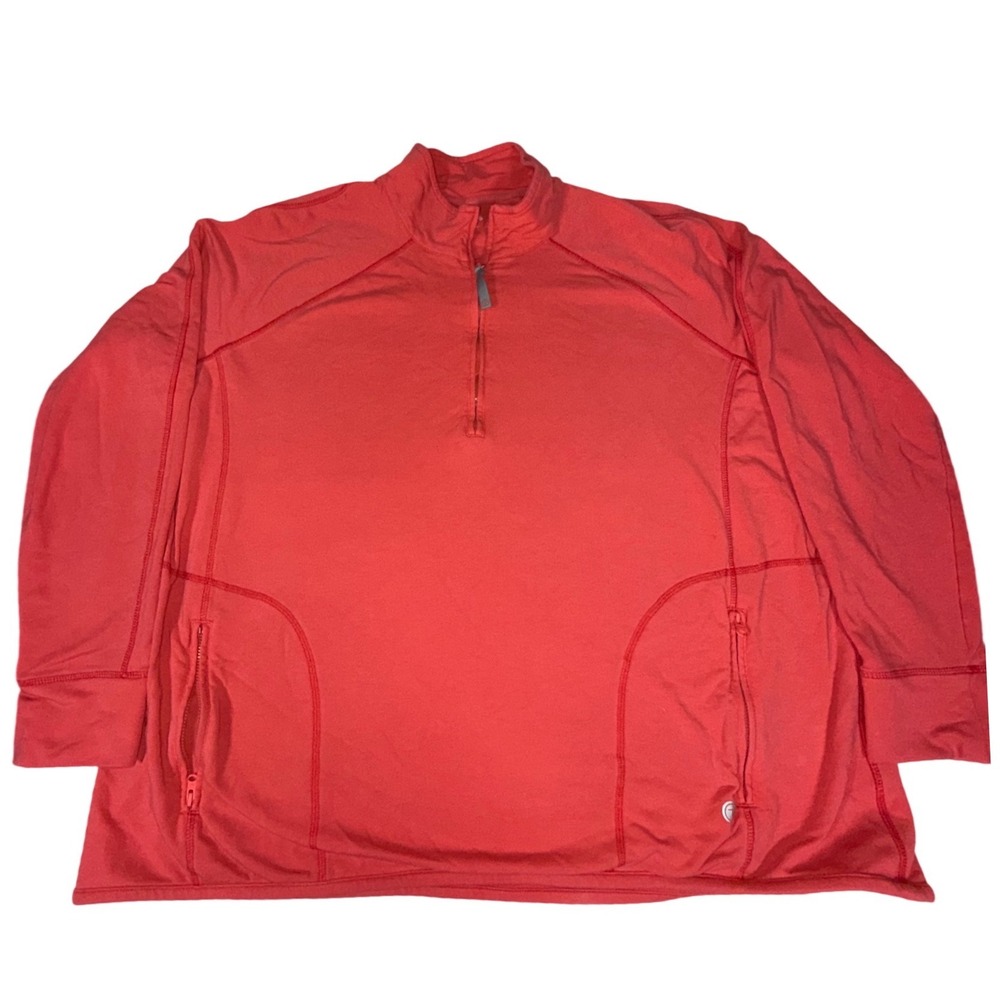 Talbots T Active Women's 3X Coral Pima Cotton Modal Quarter Zip Pullover